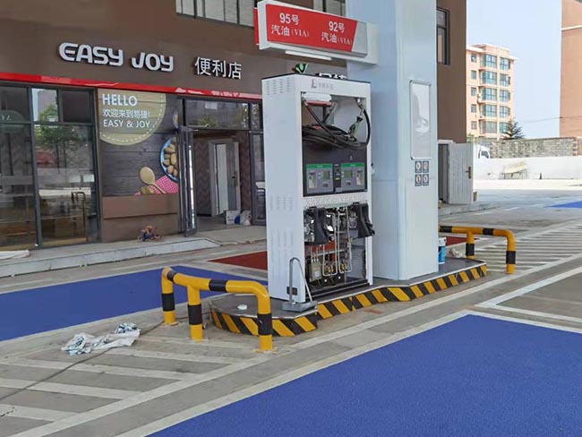 中国石化加油站 路面彩色防滑热熔划线